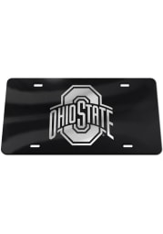 Ohio State Buckeyes Silver Team Logo Black Car Accessory License Plate