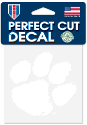 Clemson Tigers 4x4 inch White Auto Decal - White