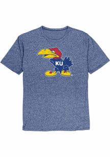 Kansas Jayhawks Blue Vintage Logo Short Sleeve Fashion T Shirt