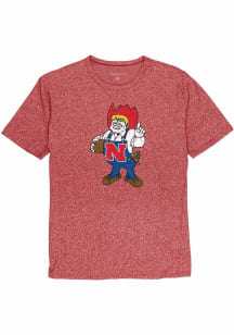 Red Nebraska Cornhuskers Vintage Logo Short Sleeve Fashion T Shirt