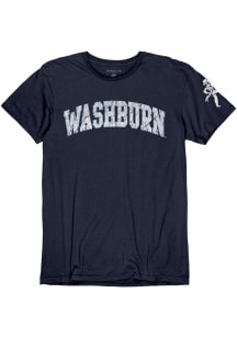 Washburn Ichabods Navy Blue Arch Name With Arm Hit Short Sleeve Fashion T Shirt