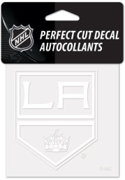 Los Angeles Kings White 4x4 Inch Auto Decal - White
