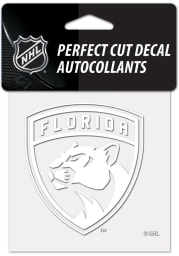 Florida Panthers White 4x4 Inch Auto Decal - White