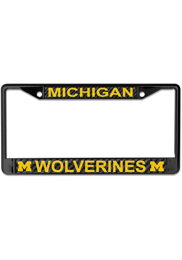 Fanmats NCAA Michigan Wolverines Black Metal License Plate Frame