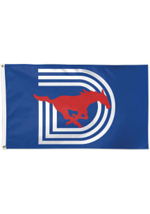 SMU Mustangs Triple D Logo Deluxe 3x5 ft Blue Silk Screen Grommet Flag