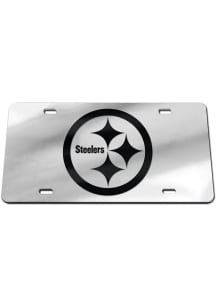 Pittsburgh Steelers Black on Silver Car Accessory License Plate
