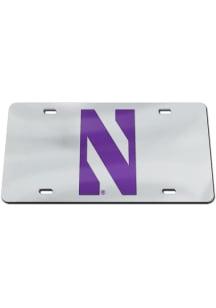 Northwestern Wildcats Silver  Team Logo Silver License Plate