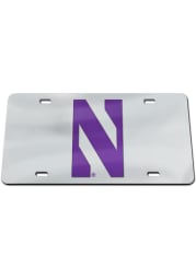 Northwestern Wildcats Team Logo Silver Car Accessory License Plate