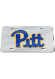 Pitt Panthers Team Logo Silver Car Accessory License Plate
