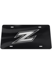 Akron Zips Silver Team Logo Black Car Accessory License Plate