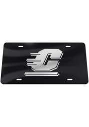 Central Michigan Chippewas Silver Team Logo Black Car Accessory License Plate