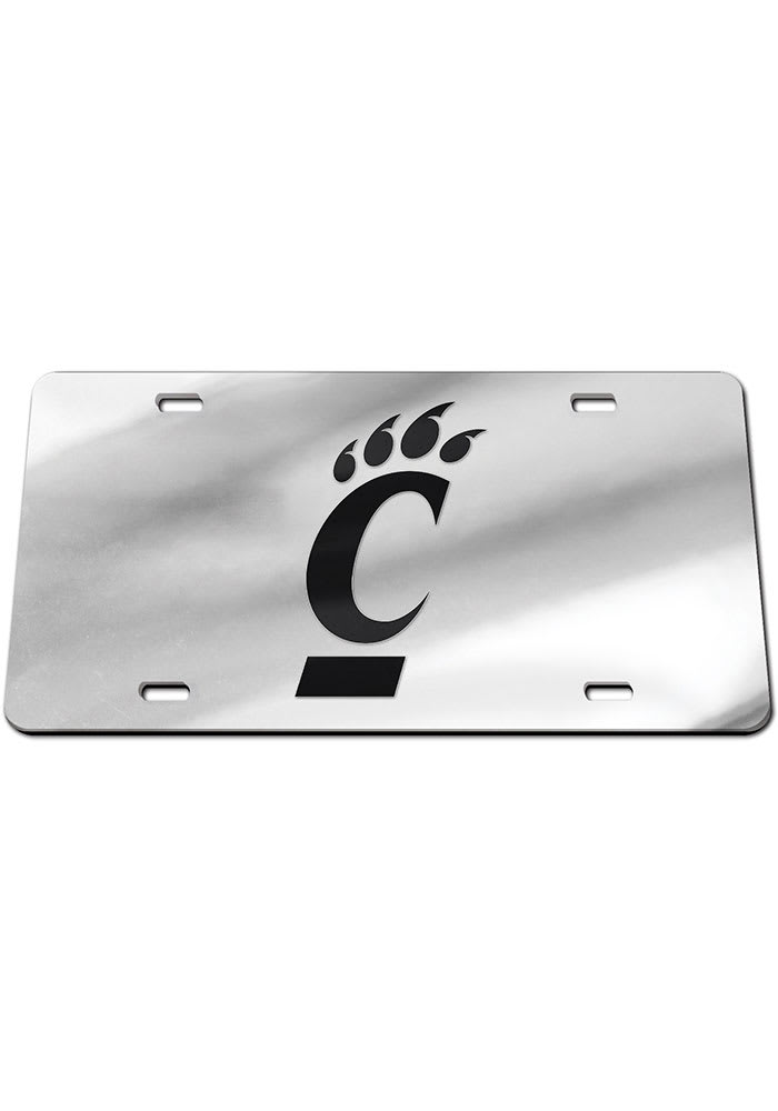Cincinnati Bearcats Black Team Logo Silver Car Accessory License Plate