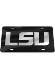 LSU Tigers Silver Team Logo Black Car Accessory License Plate