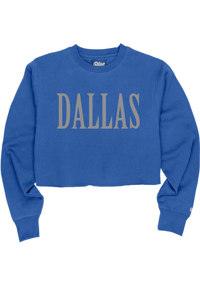 Dallas Ft Worth Womens Blue Cropped Crew Sweatshirt