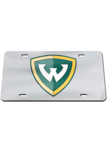 Wayne State Warriors Team Logo Silver Car Accessory License Plate