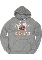 Rally Central Michigan Chippewas Mens Grey Number One Graphic Distressed Fashion Hood