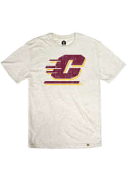 Rally Central Michigan Chippewas Oatmeal Primary Team logo Distressed Short Sleeve Fashion T Shirt