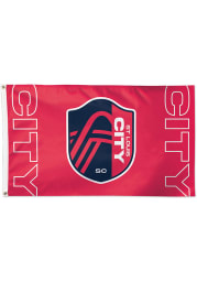 St Louis City SC 3x5 Red Silk Screen Grommet Flag