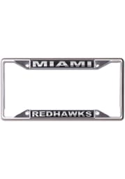 Miami RedHawks Black and Silver License Frame