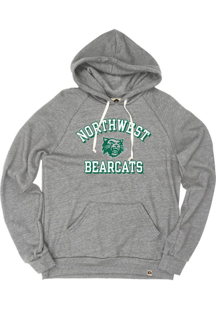 Rally Northwest Missouri State Bearcats Mens Grey Triblend Number One Vintage Distressed Fashion Hood