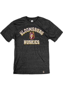 Rally Bloomsburg University Huskies Black Triblend Number One Distressed Short Sleeve Fashion T ..