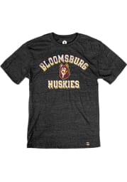 Rally Bloomsburg University Huskies Black Triblend Number One Distressed Short Sleeve Fashion T Shirt