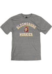 Rally Bloomsburg University Huskies Grey Triblend Number One Distressed Short Sleeve Fashion T Shirt
