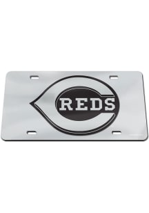Cincinnati Reds Black on Silver Car Accessory License Plate