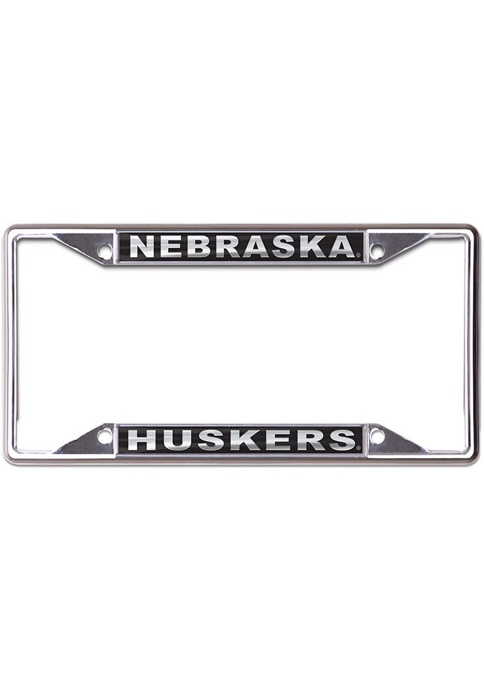 Nebraska Cornhuskers Metallic Black and Silver License Frame