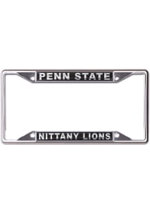 Penn State Nittany Lions Black  Metallic Black and Silver License Frame