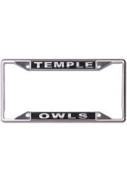 Temple Owls Metallic Black and Silver License Frame