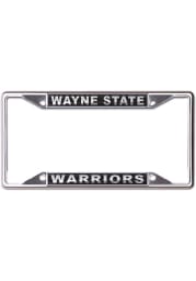Wayne State Warriors Metallic Black and Silver License Frame
