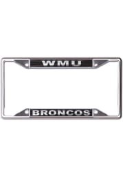 Western Michigan Broncos Metallic Black and Silver License Frame