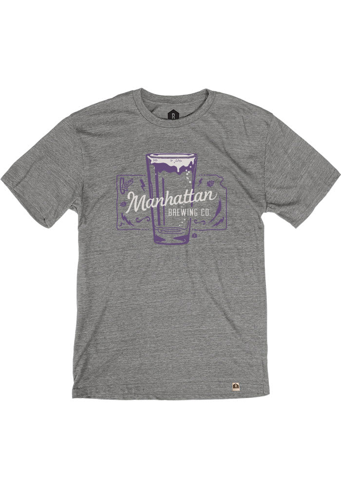 Manhattan Brewing Company Heather Grey Beer Glass Short Sleeve T-Shirt