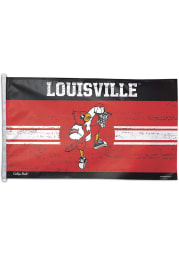 Louisville Cardinals 3x5 Basketball Red Silk Screen Grommet Flag