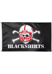 Nebraska Cornhuskers 3x5 Blackshirts Black Silk Screen Grommet Flag