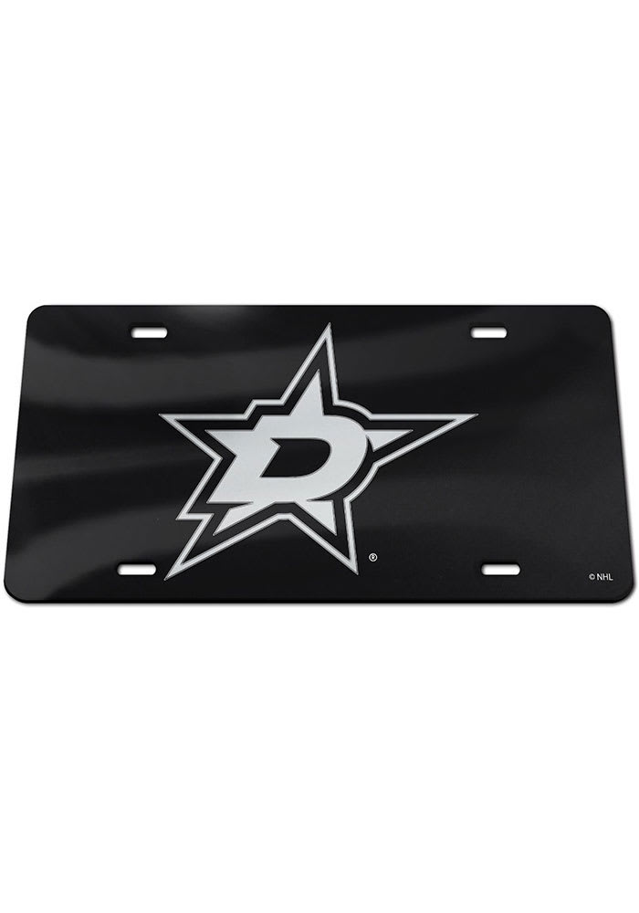 Dallas Stars Silver on Black Car Accessory License Plate