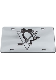 Pittsburgh Penguins Black on Silver Car Accessory License Plate