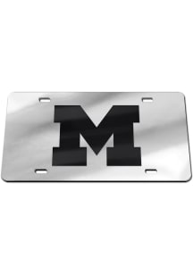 Michigan Wolverines Silver  Black on Silver License Plate