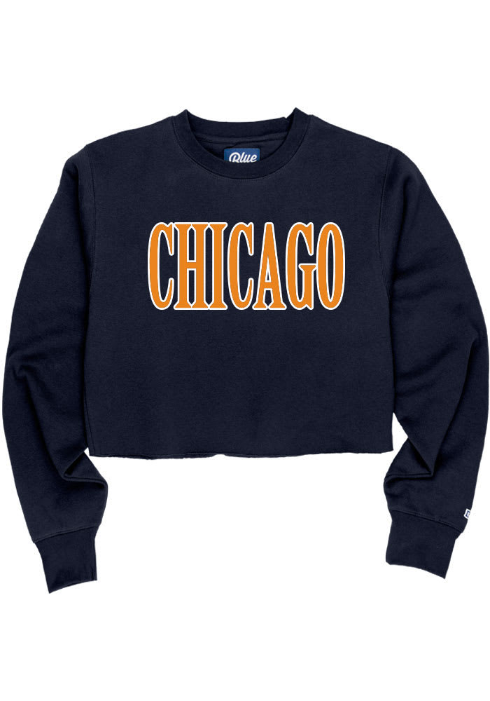 Chicago Womens Navy Blue Wordmark Crew Sweatshirt