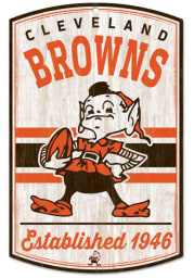 Brownie Cleveland Browns Retro Wood Sign