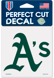 Oakland Athletics 4x4 inch Auto Decal - Green