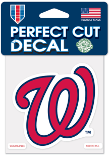 Washington Nationals 4x4 inch Auto Decal - Red