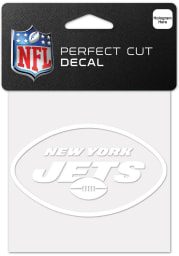New York Jets White 4x4 Inch Auto Decal - White