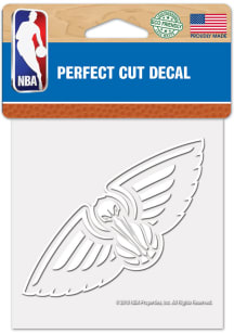 New Orleans Pelicans White 4x4 Inch Auto Decal - White