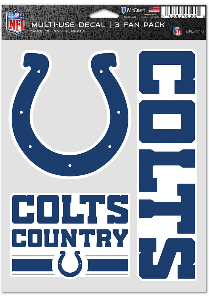 Indianapolis Colts 6 x 6 Repositionable State Shape Decal