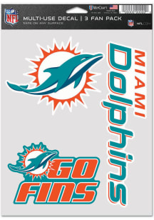 Miami Dolphins Triple Pack Auto Decal - Green