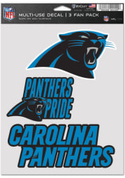 Carolina Panthers Triple Pack Auto Decal - Black