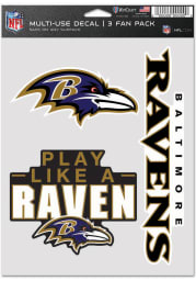 Baltimore Ravens Triple Pack Auto Decal - Black