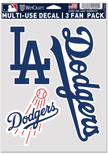Los Angeles Dodgers Triple Pack Auto Decal - Blue
